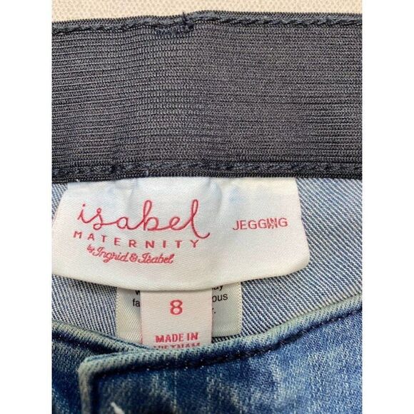Isabel Maternity Medium Wash Denim Stretch Side Panel Jeans Jegging‎ sz 8 - Picture 2 of 8